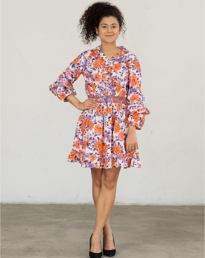 Serena Winter Floral Short Dress